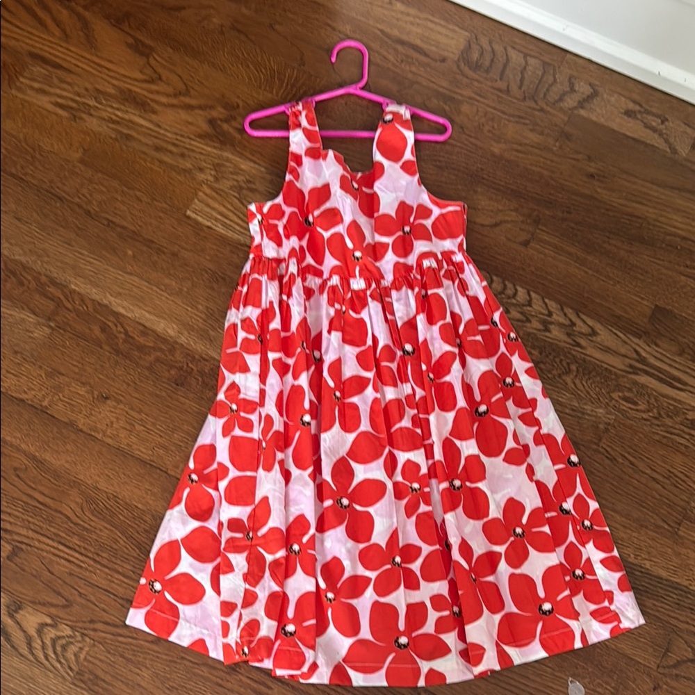 Floral Red Kids Dress